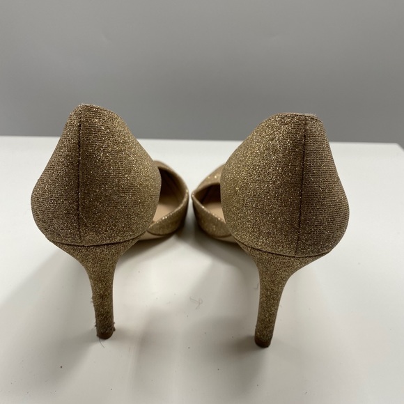 BCBG Gold Pumps Heels Glitter Size 8.5 - Picture 2 of 5